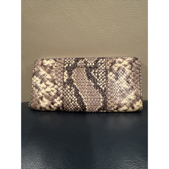 Michael Kors Handbags - Michael Kors Snakeskin Embossed Studded Leather Wallet